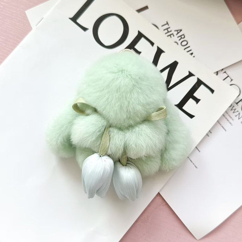 Χαριτωμένο πραγματικό γούνινο κουνέλι rex μικρό κρεμαστό κόσμημα μπρελόκ μίνι βελούδινη κούκλα νεκρό κουνέλι σχολική τσάντα κρεμαστό δώρο