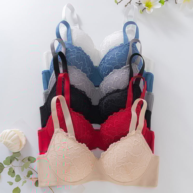 Sutien sexy cu armătură transfrontalieră, lenjerie intimă pentru femei cu push-up și dantelă respirabilă, vânzări directe din fabrică, bust și spate frumoase