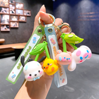 Karikatūras radošais ķiršu Sanrio atslēgu piekariņa kulons Kulomi klauns zivtiņa lelle automašīnas atslēgu piekariņa soma piekaramie rotājumi