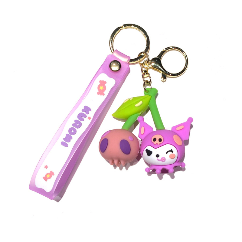 Karikatūrų kūrybinis vyšnių Sanrio raktų pakabukas Kulomi klouno žuvies lėlės automobilio raktų pakabuko krepšys pakabinami papuošalai