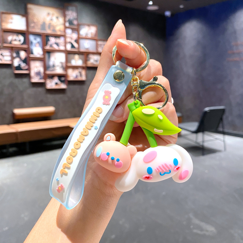 Karikatūras radošais ķiršu Sanrio atslēgu piekariņa kulons Kulomi klauns zivtiņa lelle automašīnas atslēgu piekariņa soma piekaramie rotājumi