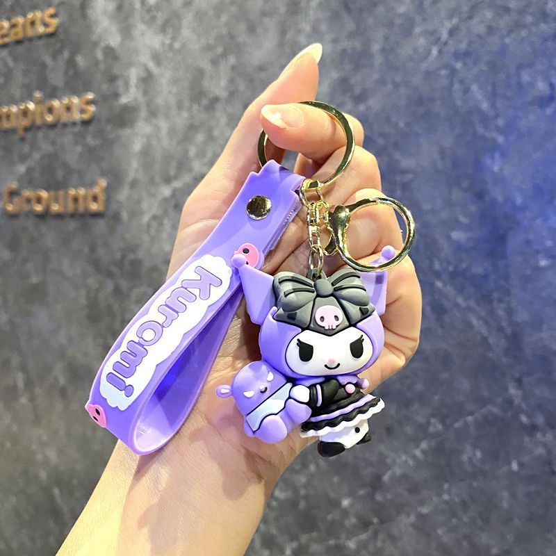 Karikatūras radošais ķiršu Sanrio atslēgu piekariņa kulons Kulomi klauns zivtiņa lelle automašīnas atslēgu piekariņa soma piekaramie rotājumi