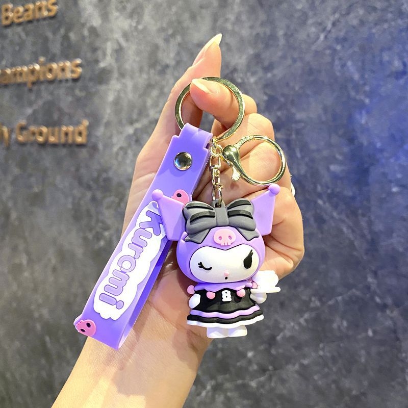 Karikatūras radošais ķiršu Sanrio atslēgu piekariņa kulons Kulomi klauns zivtiņa lelle automašīnas atslēgu piekariņa soma piekaramie rotājumi