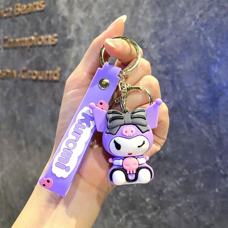 Karikatūras radošais ķiršu Sanrio atslēgu piekariņa kulons Kulomi klauns zivtiņa lelle automašīnas atslēgu piekariņa soma piekaramie rotājumi