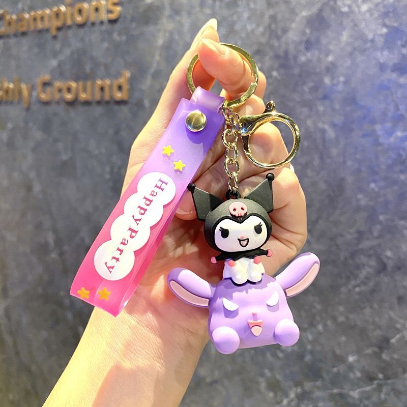 Karikatūras radošais ķiršu Sanrio atslēgu piekariņa kulons Kulomi klauns zivtiņa lelle automašīnas atslēgu piekariņa soma piekaramie rotājumi