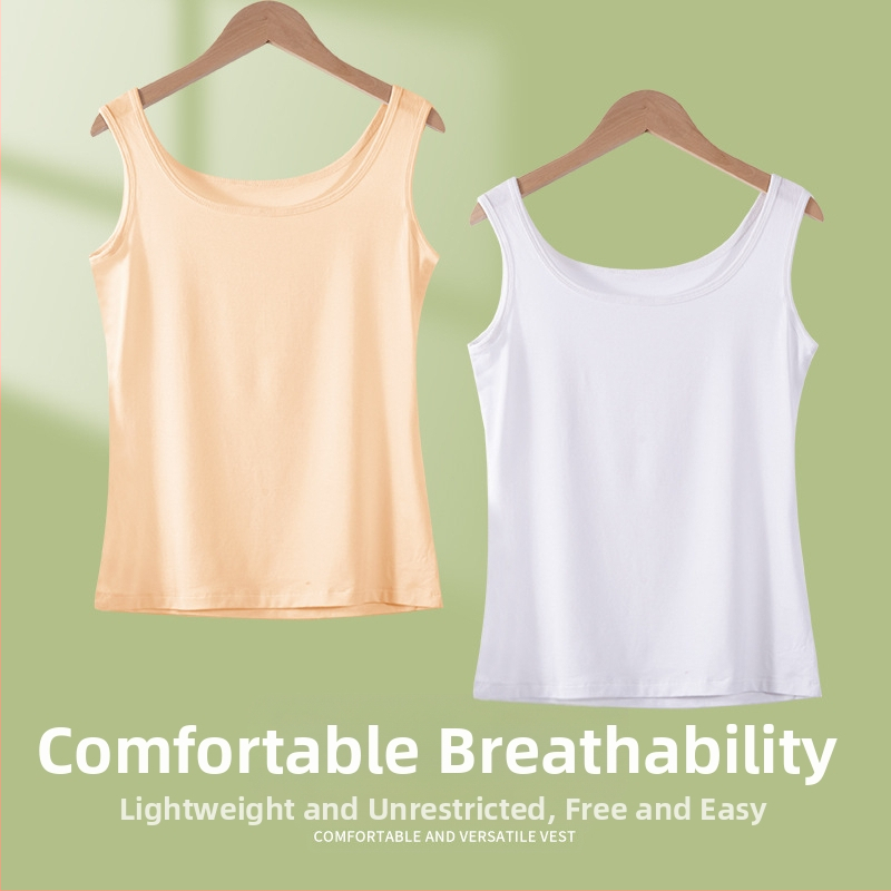 Дамски тънък, дишащ, безшевен потник от модал, връхно облекло, дамски горнище, риза с долнище