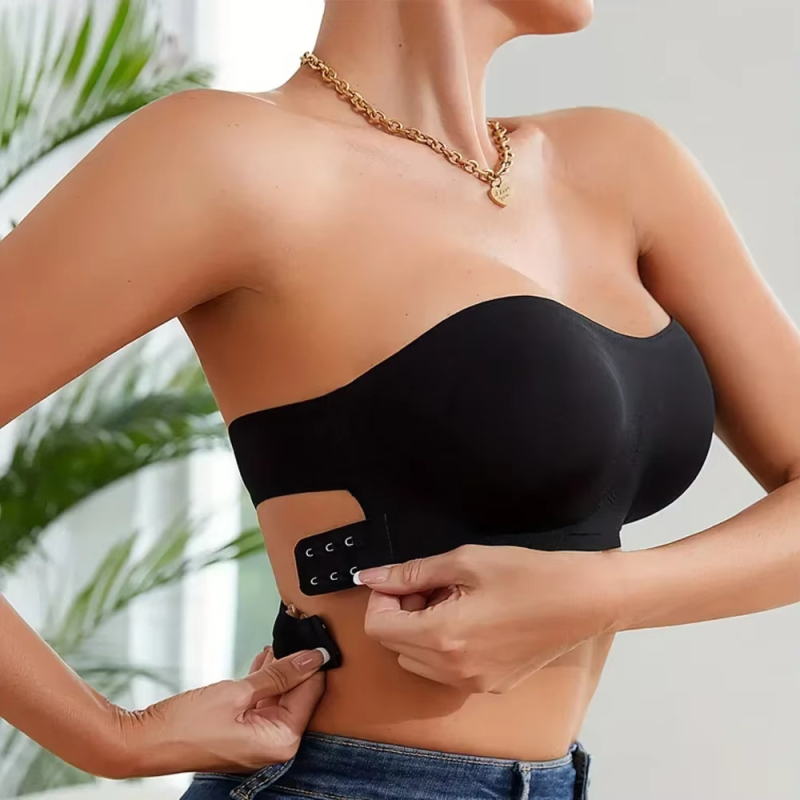 Naiste õmblusteta õlapaelteta rinnahoidja, risti seljaga disain, küljel pandlaga, traadita ja eemaldatav padi