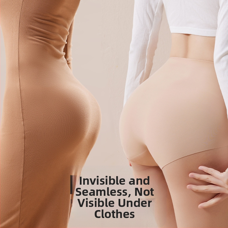 Дамски бикини със средно висока талия, еднокомпонентни, немаркиращи, антибактериални, памучни, тънки, дишащи, за повдигане на корема и ханша