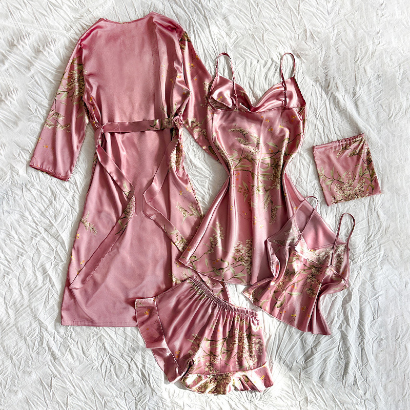 Prekogranična Bliski istok Kućna odjeća Jednostavna pidžama od pet dijelova Ženska univerzalna spavaćica s remenom i kratkim hlačama, odijelo s remenom