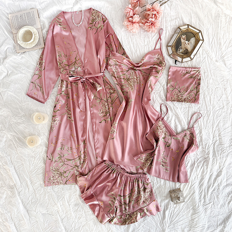 Prekogranična Bliski istok Kućna odjeća Jednostavna pidžama od pet dijelova Ženska univerzalna spavaćica s remenom i kratkim hlačama, odijelo s remenom