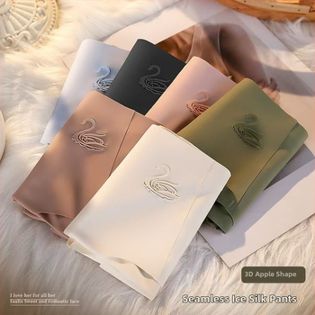 Γυναικεία εσώρουχα από μετάξι Ice Silk με μέση, για ανόρθωση κοιλιάς, λεπτό, αναπνεύσιμο, ψηλό ελαστικό, 3D, μήλο, γοφούς, βακτηριοστατικό, καβάλο, χωρίς ίχνη