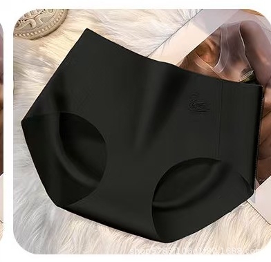 Ženske gaćice od ledene svile, srednjeg struka, za podizanje trbuha, tanke, prozračne, visokoelastične, 3D Apple, za bokove, od čistog pamuka, bakteriostatske, za međunožje, bez tragova