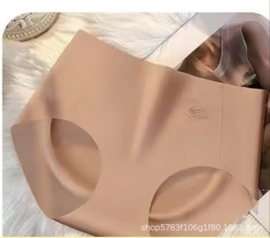 Ženske gaćice od ledene svile, srednjeg struka, za podizanje trbuha, tanke, prozračne, visokoelastične, 3D Apple, za bokove, od čistog pamuka, bakteriostatske, za međunožje, bez tragova