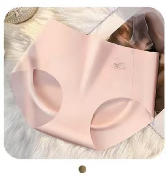 Ženske gaćice od ledene svile, srednjeg struka, za podizanje trbuha, tanke, prozračne, visokoelastične, 3D Apple, za bokove, od čistog pamuka, bakteriostatske, za međunožje, bez tragova