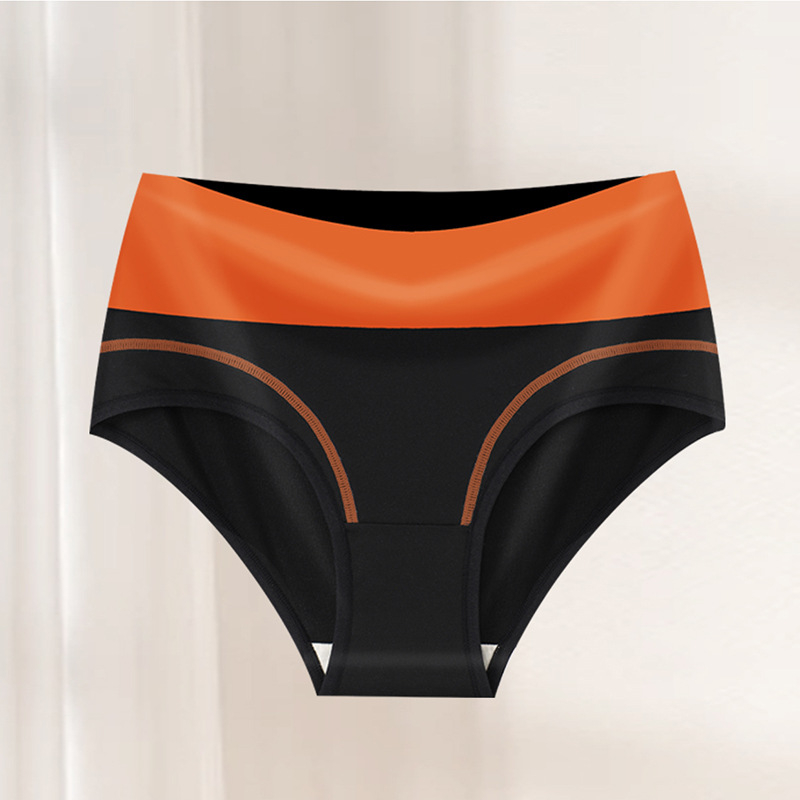 Piiriülene spetsiaalne temu värviõmblusega kõrge vöökohaga aluspesu naistele, siidised hingavad naiste aluspüksid, väliskaubanduse aluspesu laos.