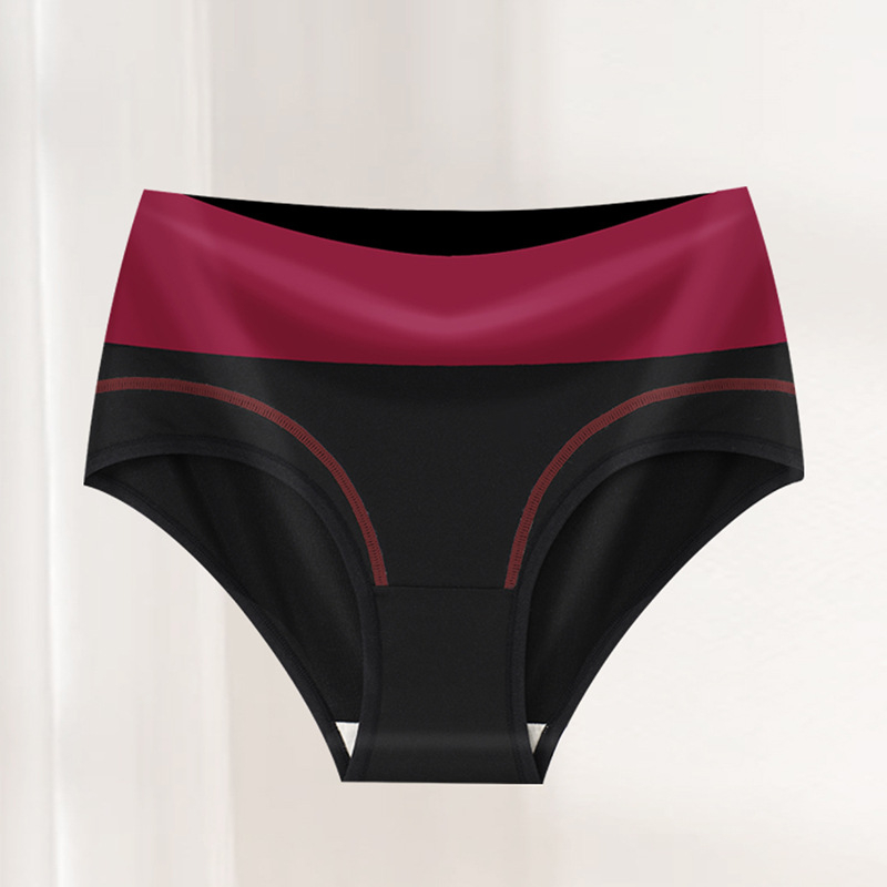 Piiriülene spetsiaalne temu värviõmblusega kõrge vöökohaga aluspesu naistele, siidised hingavad naiste aluspüksid, väliskaubanduse aluspesu laos.
