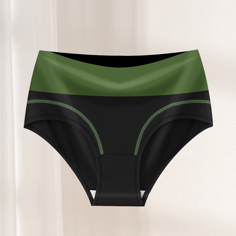 Piiriülene spetsiaalne temu värviõmblusega kõrge vöökohaga aluspesu naistele, siidised hingavad naiste aluspüksid, väliskaubanduse aluspesu laos.
