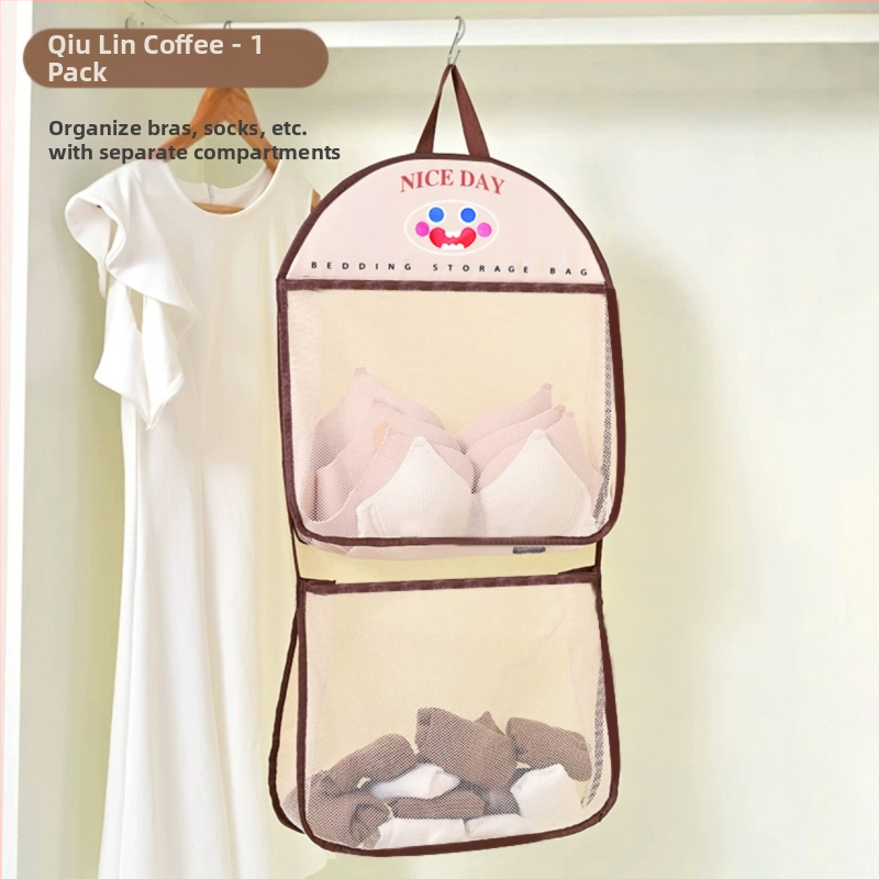 Kojinės Apatinių drabužių laikymas Bendrabučio spinta Apatiniai Apatinių drabužių laikymo krepšys Pakabinamas tinklelis Maišelis kabinimui Durys Galinė laikymo vieta Apdaila Laikymo krepšys