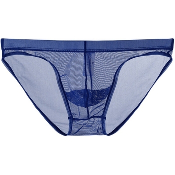 Vīriešu apakšveļa caurspīdīga sieta ar zemu jostasvietu, liela izmēra, seksīgas, pavedinošas, ledus zīda U veida, izliektas biksītes.