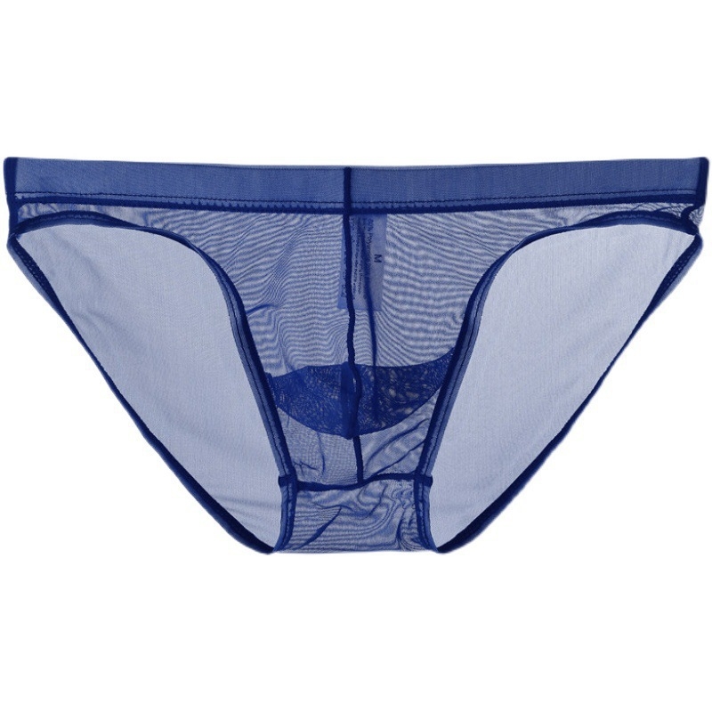 Vīriešu apakšveļa caurspīdīga sieta ar zemu jostasvietu, liela izmēra, seksīgas, pavedinošas, ledus zīda U veida, izliektas biksītes.