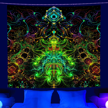 fluorescencinis gobelenas UV fluorescencinė mandala drugelio žvaigždynas fluorescencinis gobelenas namų kambario gobelenas gobeleno šaltinis gamykla