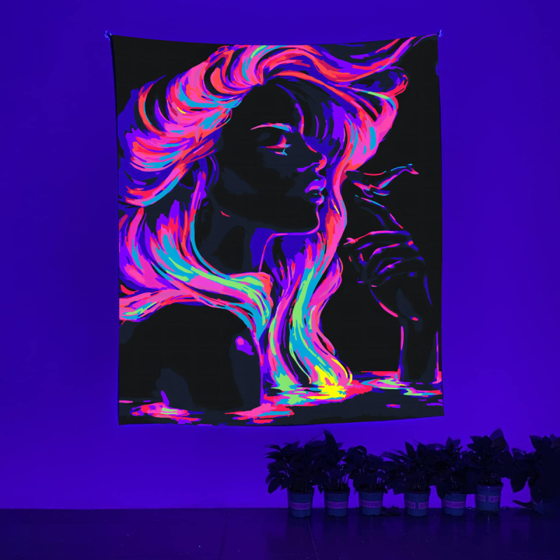 fluorescencinis gobelenas UV fluorescencinė mandala drugelio žvaigždynas fluorescencinis gobelenas namų kambario gobelenas gobeleno šaltinis gamykla