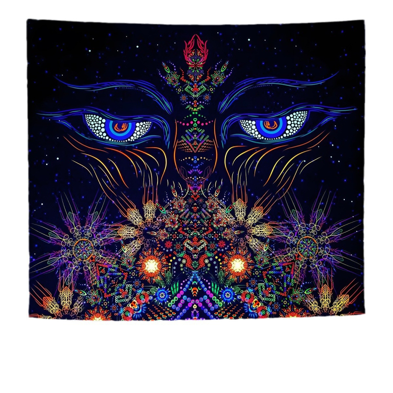 fluorescencinis gobelenas UV fluorescencinė mandala drugelio žvaigždynas fluorescencinis gobelenas namų kambario gobelenas gobeleno šaltinis gamykla