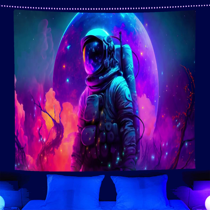 fluorescencinis gobelenas UV fluorescencinė mandala drugelio žvaigždynas fluorescencinis gobelenas namų kambario gobelenas gobeleno šaltinis gamykla