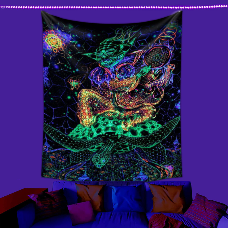 fluorescencinis gobelenas UV fluorescencinė mandala drugelio žvaigždynas fluorescencinis gobelenas namų kambario gobelenas gobeleno šaltinis gamykla