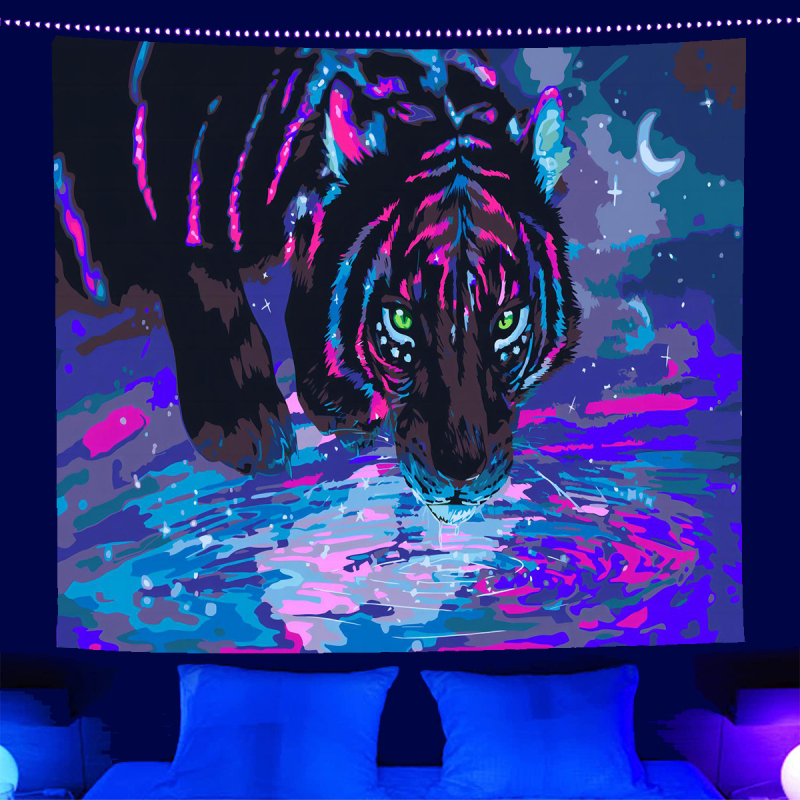 fluorescencinis gobelenas UV fluorescencinė mandala drugelio žvaigždynas fluorescencinis gobelenas namų kambario gobelenas gobeleno šaltinis gamykla