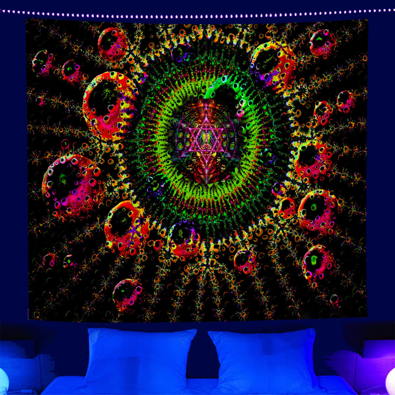 fluorescencinis gobelenas UV fluorescencinė mandala drugelio žvaigždynas fluorescencinis gobelenas namų kambario gobelenas gobeleno šaltinis gamykla