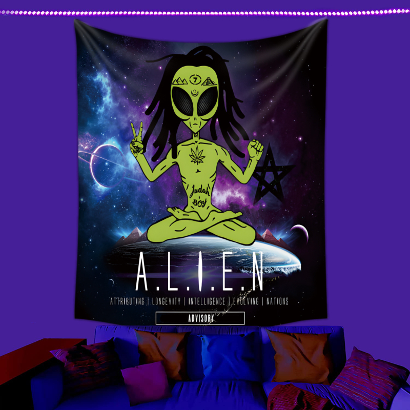 fluorescencinis gobelenas UV fluorescencinė mandala drugelio žvaigždynas fluorescencinis gobelenas namų kambario gobelenas gobeleno šaltinis gamykla