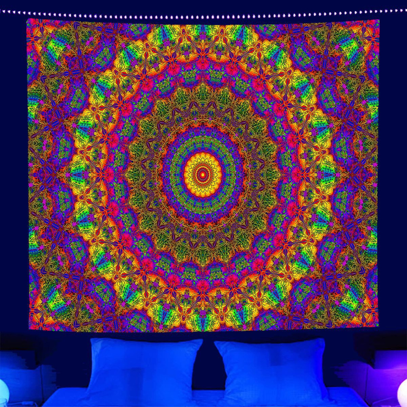 fluorescencinis gobelenas UV fluorescencinė mandala drugelio žvaigždynas fluorescencinis gobelenas namų kambario gobelenas gobeleno šaltinis gamykla