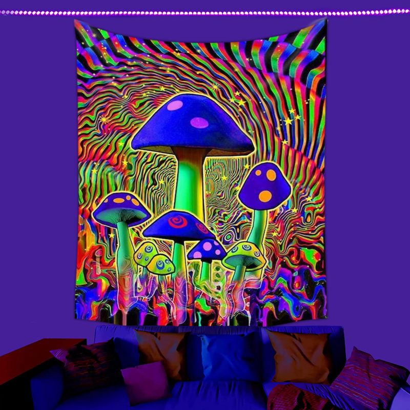 fluorescencinis gobelenas UV fluorescencinė mandala drugelio žvaigždynas fluorescencinis gobelenas namų kambario gobelenas gobeleno šaltinis gamykla