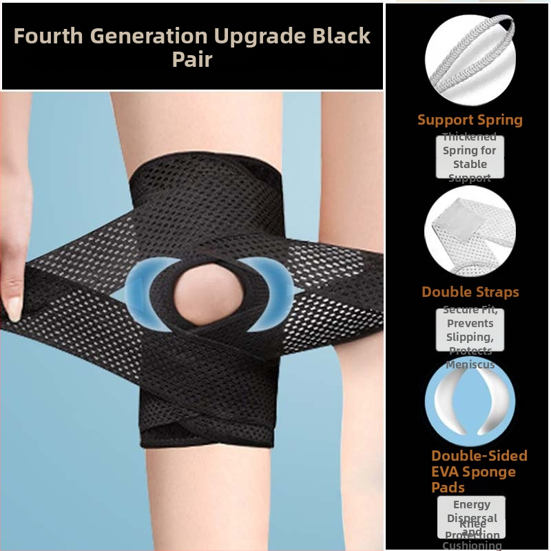 Genunchiera sport japoneză de generația a șasea pentru leziuni la genunchi, menisc și suport rotulian, model subțire pentru protecție în drumeții și alergare