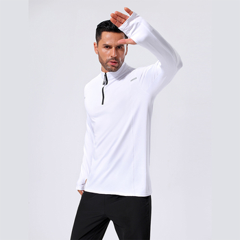 Sügis- ja talvespordi pikkade varrukatega meeste T-särk, poolpikk lukuga jooksuriided, õues kasutamiseks mõeldud treeningriided, hingavad elastsed ja kiiresti kuivavad riided