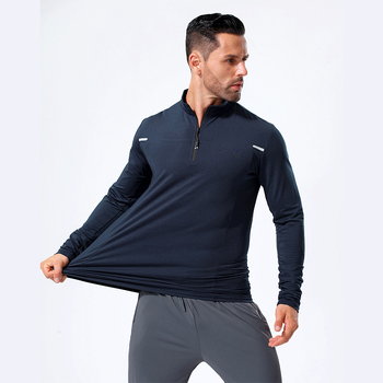Sügis- ja talvespordi pikkade varrukatega meeste T-särk, poolpikk lukuga jooksuriided, õues kasutamiseks mõeldud treeningriided, hingavad elastsed ja kiiresti kuivavad riided