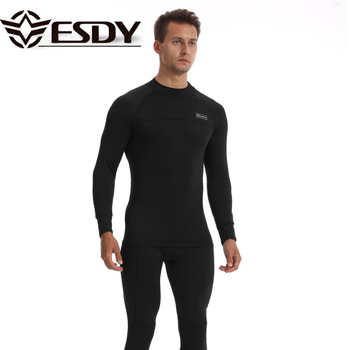 ESDY nauji apvalios kaklo vyriški sportiniai kamufliažiniai apatiniai drabužiai, kryžminiai, laisvalaikio stiliaus, šiltas kostiumas, atsparus šalčiui, 175 laipsnių kampu