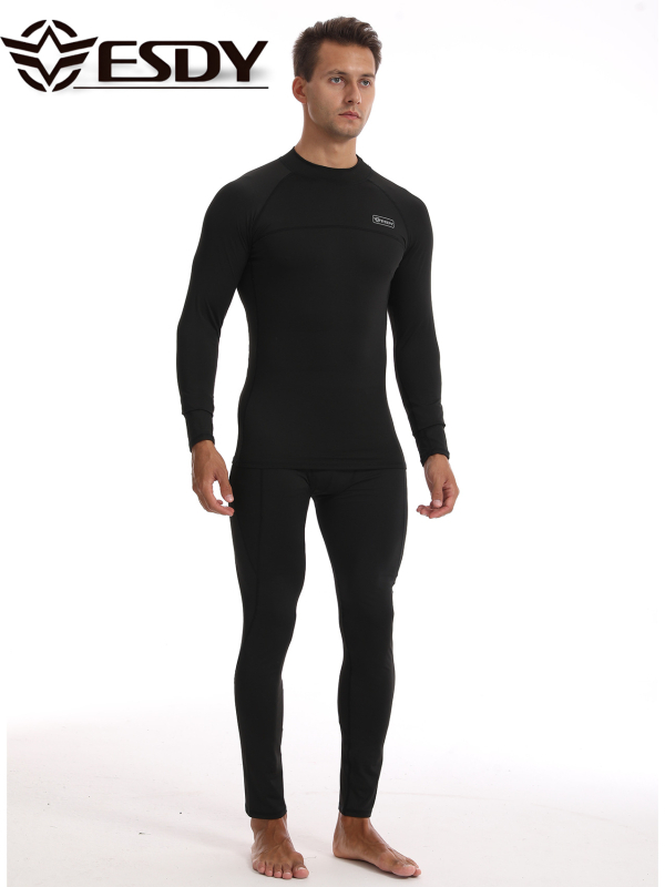 ESDY nauji apvalios kaklo vyriški sportiniai kamufliažiniai apatiniai drabužiai, kryžminiai, laisvalaikio stiliaus, šiltas kostiumas, atsparus šalčiui, 175 laipsnių kampu
