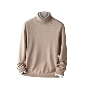 Vyriškas megztinis „Gryna spalva“ 2025 m. rudens ir žiemos naujiems, šiltiems, juodiems marškiniams iki vidurio apykaklės, kvėpuojantiems ir ilgaamžiams.