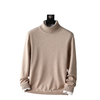 Vyriškas megztinis „Gryna spalva“ 2025 m. rudens ir žiemos naujiems, šiltiems, juodiems marškiniams iki vidurio apykaklės, kvėpuojantiems ir ilgaamžiams.