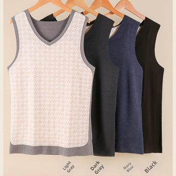 Sügis-talvine meeste soe vest lambavillast õmblusteta, plaastritega, varrukateta alusmantli lihvimine paks vest meestele