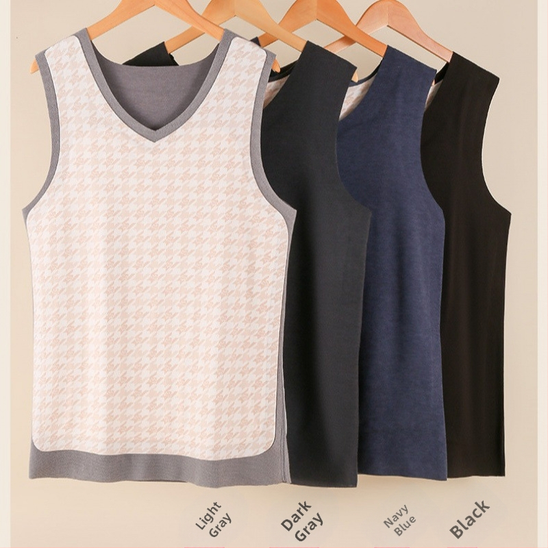 Мъжки есенно-зимен топъл жилет от овча вълна, безшевен, с нанасяне на пластири, без ръкави, базово палто, шлайфане, дебел мъжки жилет