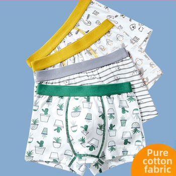 Ploni vasariniai berniukiški grynos medvilnės apatiniai berniukams ir mergaitėms, A kategorija, mažo, vidutinio ir didelio dydžio vaikiški apatiniai, medvilniniai bokseršortai