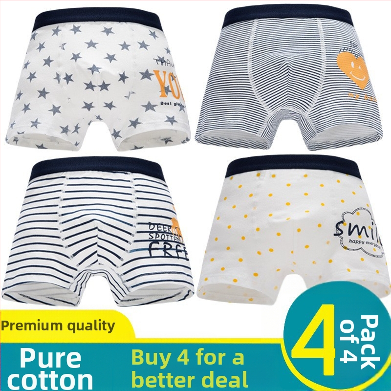 Ploni vasariniai berniukiški grynos medvilnės apatiniai berniukams ir mergaitėms, A kategorija, mažo, vidutinio ir didelio dydžio vaikiški apatiniai, medvilniniai bokseršortai