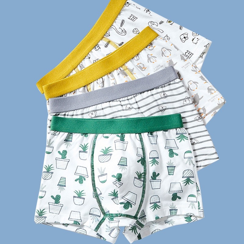 Ploni vasariniai berniukiški grynos medvilnės apatiniai berniukams ir mergaitėms, A kategorija, mažo, vidutinio ir didelio dydžio vaikiški apatiniai, medvilniniai bokseršortai