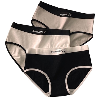 Φθινοπωρινά βαμβακερά αθλητικά εσώρουχα, γυναικεία, κορεάτικα, φοιτήτρια, ιαπωνικό στυλ, βαμβακερά, καβάλο, μέσης μέσης, αναπνεύσιμα, γυναικεία σλιπ