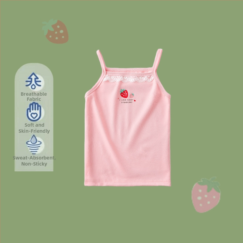 2024 Dječji prsluk za djevojčice, ljetni tanki donji veš, sportski top, vanjska odjeća, osnovna dječja unutarnja odjeća, čisti pamuk