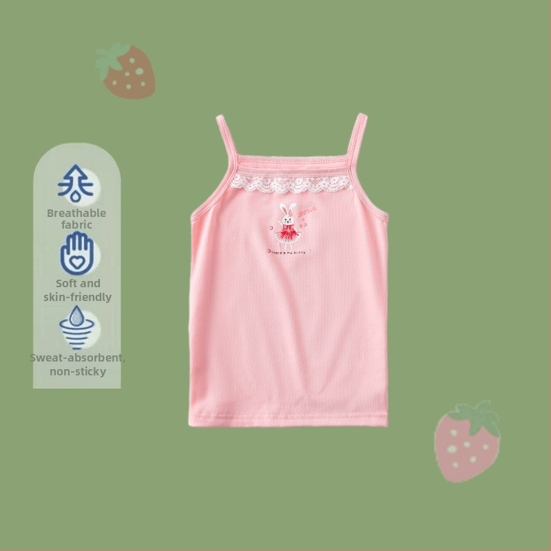 2024 Dječji prsluk za djevojčice, ljetni tanki donji veš, sportski top, vanjska odjeća, osnovna dječja unutarnja odjeća, čisti pamuk