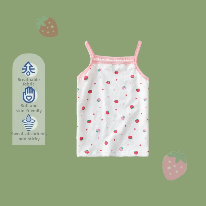 2024 Dječji prsluk za djevojčice, ljetni tanki donji veš, sportski top, vanjska odjeća, osnovna dječja unutarnja odjeća, čisti pamuk